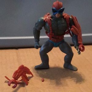 MOTU. HE- MAN.  Vintage 1982. MOTU STRATOS  ( Red Wings  ) Figure  Blue Jet Pack